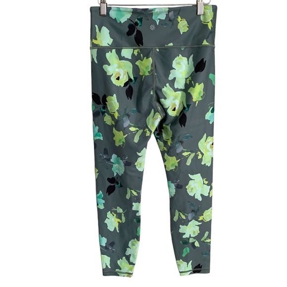 Athleta elation 7/8 tight green army olive floral Hawaiian print leggings - Picture 5 of 8